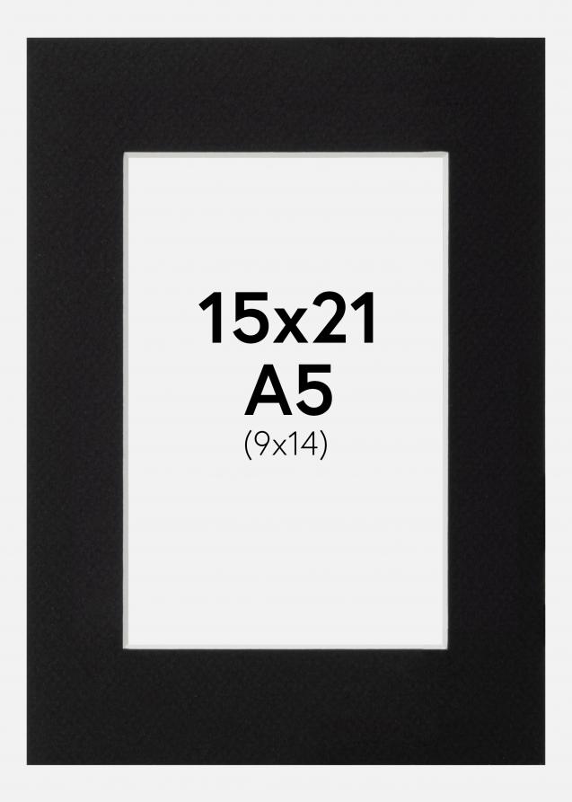 Passe-partout Noir (noyau blanc) 15x21 cm (9x14)
