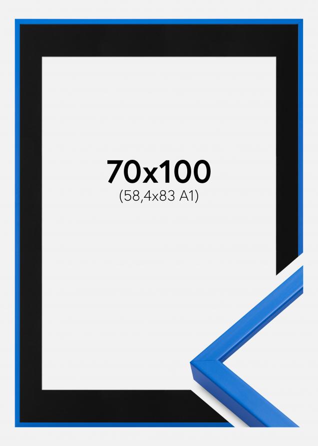 Cadre E-Line Bleu 70x100 cm - Passe-partout Noir 59,4x84 cm