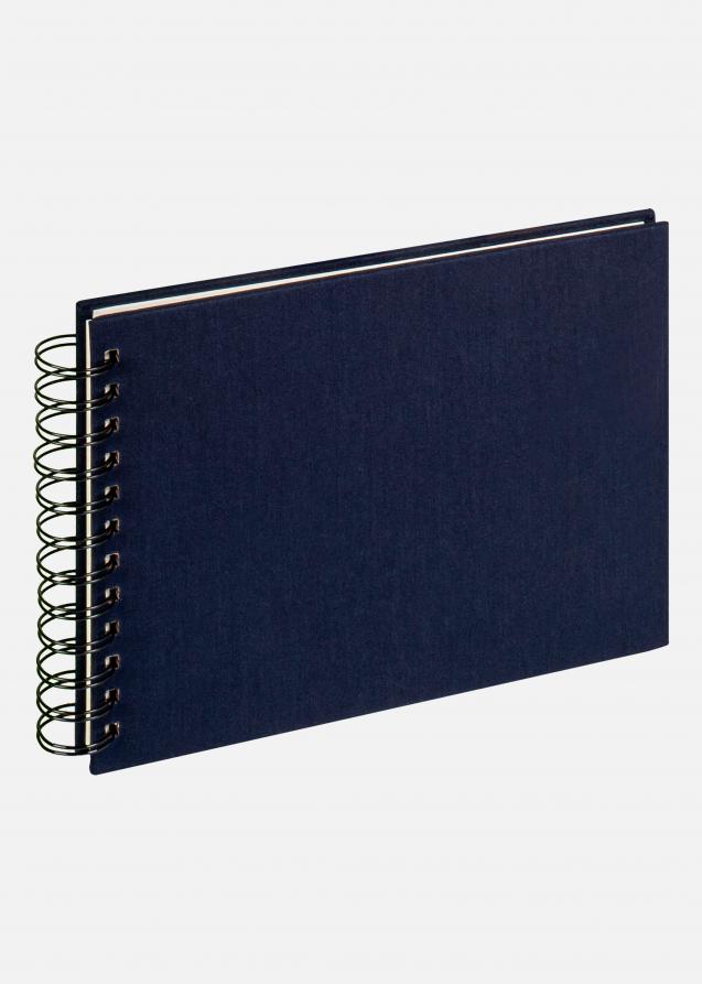 Cloth Album à spirale Bleu - 19,5x15 cm (40 Pages noires / 20 Feuilles)