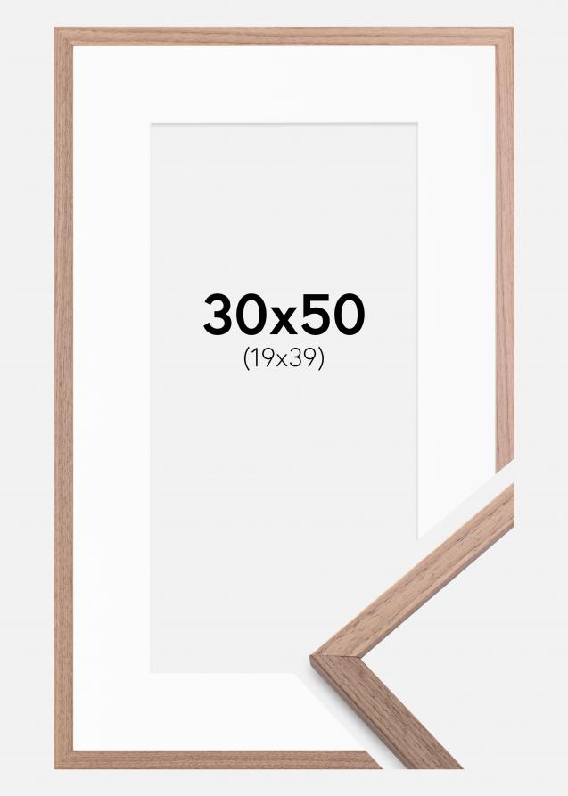 Cadre Edsbyn Noyer Clair 30x50 cm - Passe-partout Blanc 20x40 cm