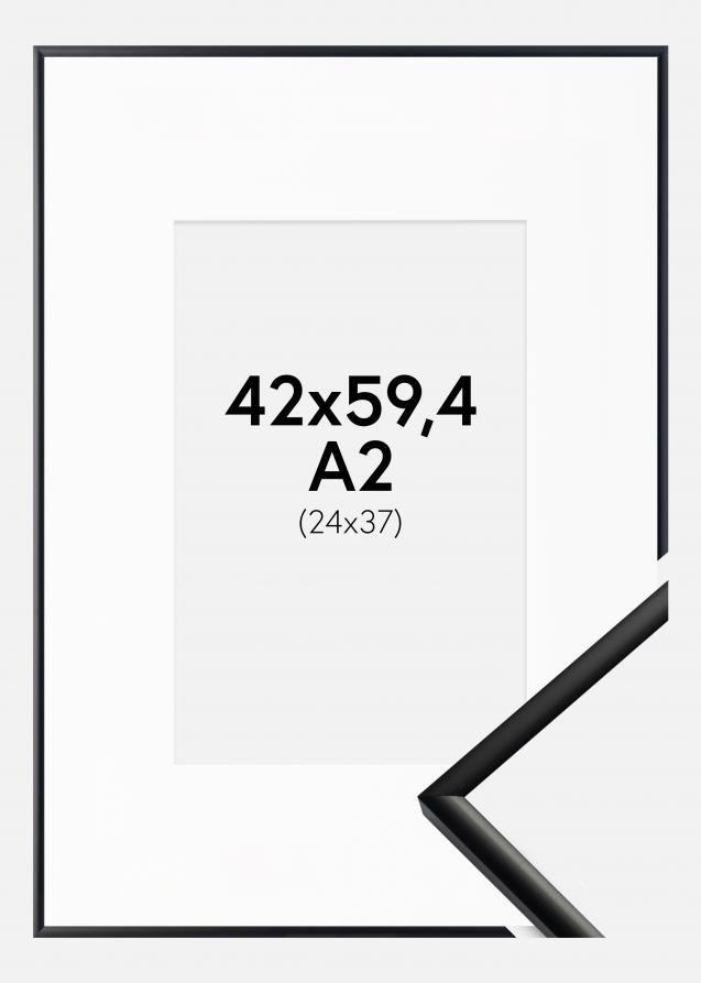 Cadre New Lifestyle Mat Noir 42x59,4 cm (A2) - Passe-partout Blanc 25x38 cm