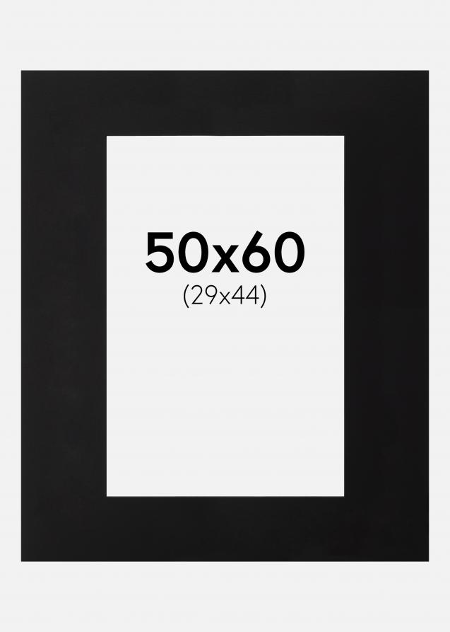 Passe-partout Noir (noyau noir) 50x60 cm (29x44)