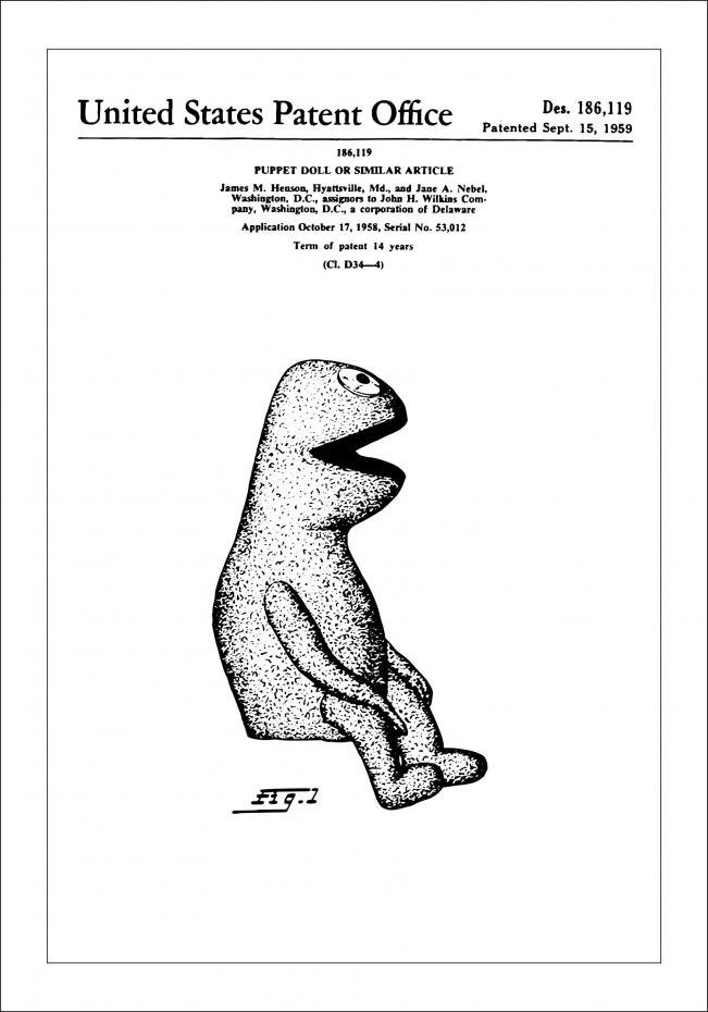 Dessin de brevet - Muppets - Kermit I Poster