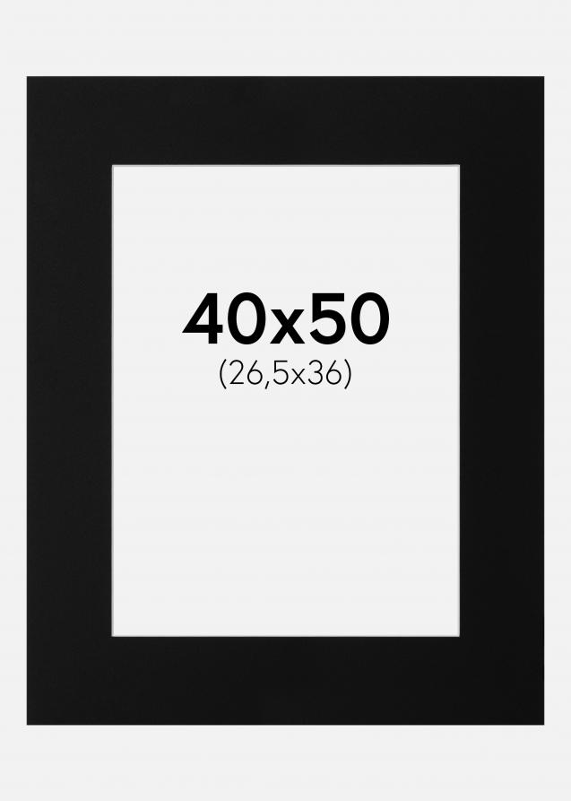 Passe-partout Noir Standard (noyau blanc) 40x50 cm (26,5x36)