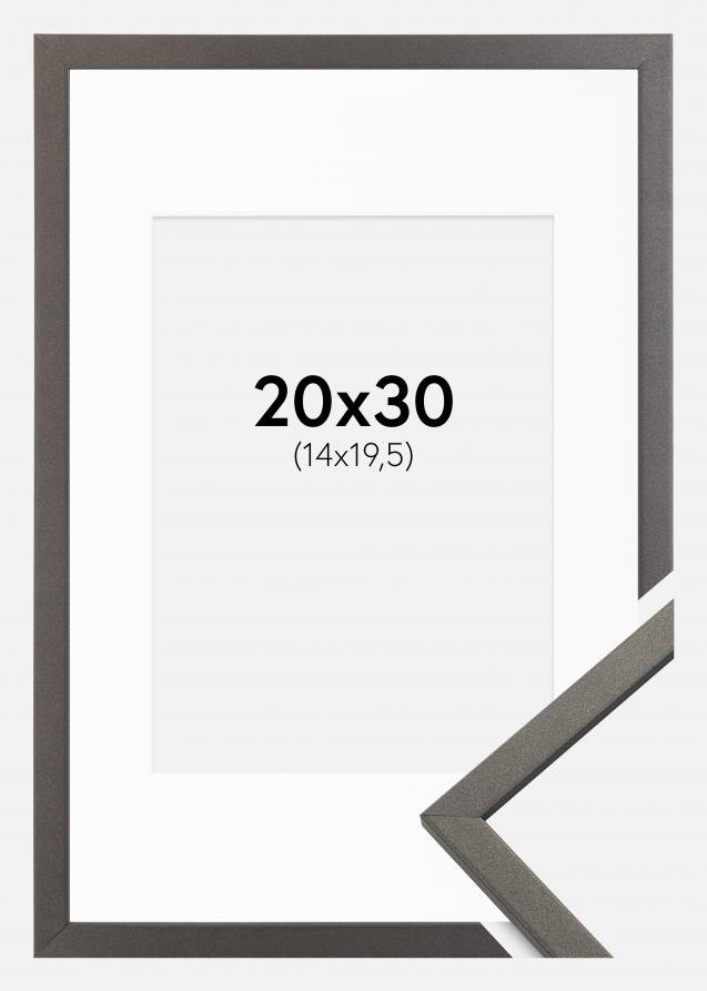 Cadre Edsbyn Graphite 20x30 cm - Passe-partout Blanc 15x21 cm (A5)