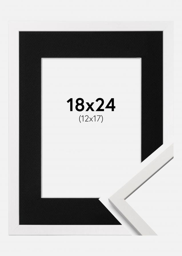 Cadre Edsbyn Blanc 18x24 cm - Passe-partout Noir 13x18 cm