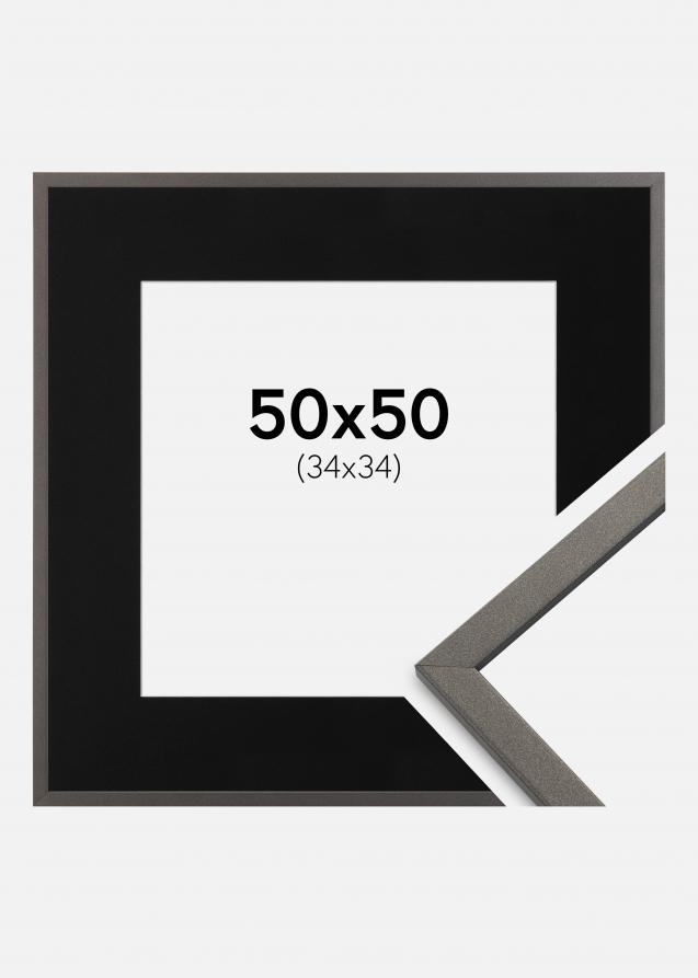 Cadre Edsbyn Graphite 50x50 cm - Passe-partout Noir 35x35 cm