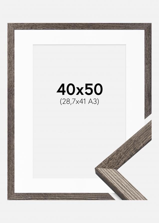 Cadre Fiorito Noyer 40x50 cm - Passe-partout Blanc 29,7x42 cm