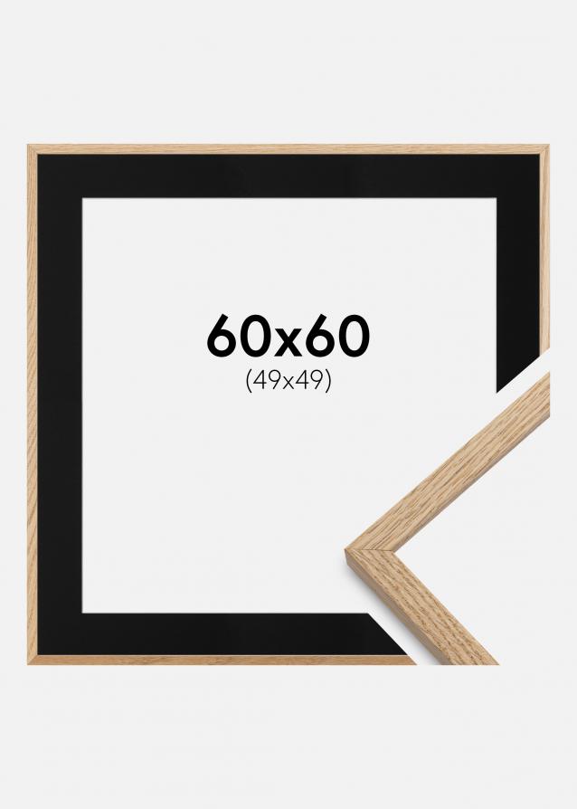 Cadre Oslo Chêne 60x60 cm - Passe-partout Noir 50x50 cm