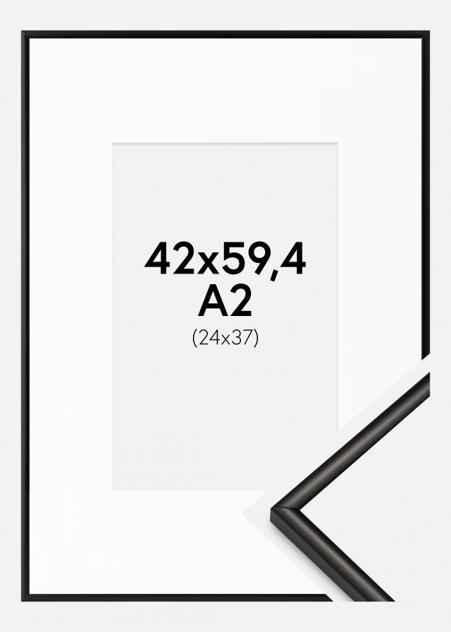 Cadre Scandi Matt Noir 42x59,4 cm (A2) - Passe-partout Blanc 25x38 cm