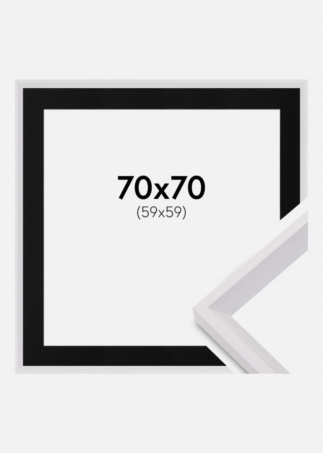 Cadre Globe Blanc 70x70 cm - Passe-partout Noir 60x60 cm