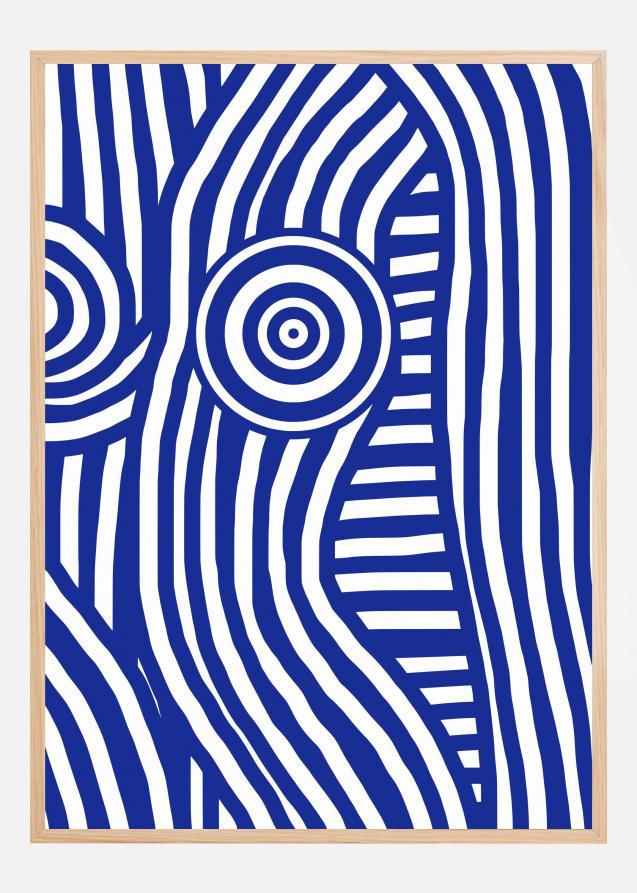 Front Blue and White Striped Nude Poster