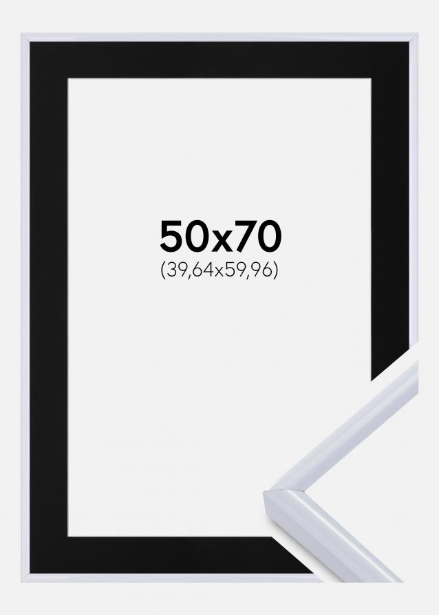Cadre Victoria Blanc 50x70 cm - Passe-partout Noir 16x24 pouces