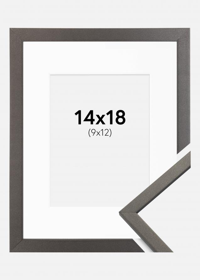 Cadre Edsbyn Graphite 14x18 cm - Passe-partout Blanc 10x13 cm