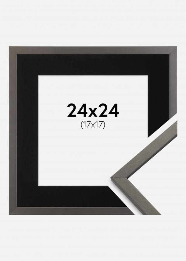 Cadre Edsbyn Graphite 24x24 cm - Passe-partout Noir 18x18 cm