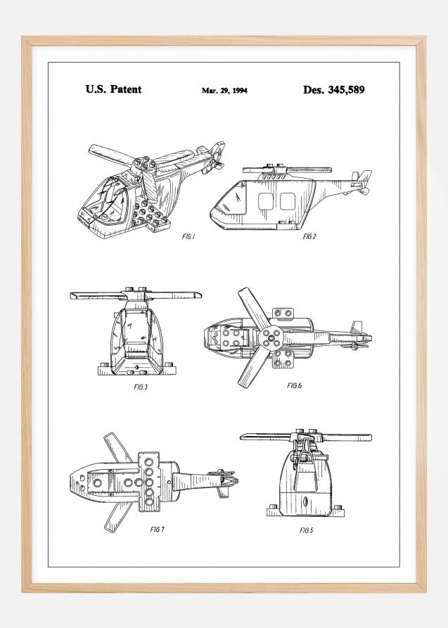 Patent Print - Lego Helicopter - White Poster
