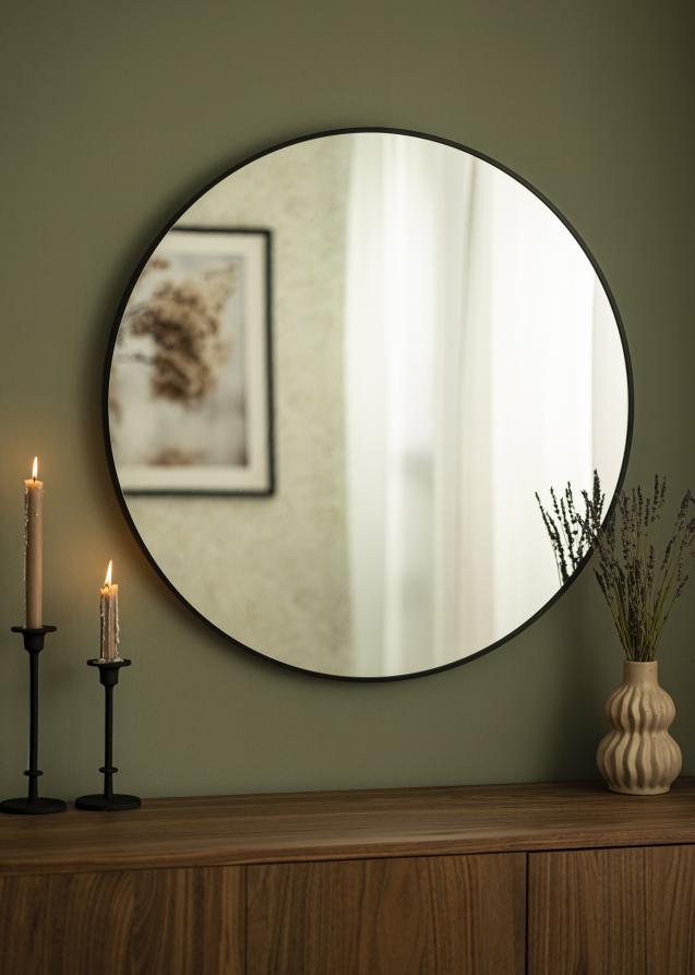 Miroir Modern Noir diamètre 80 cm