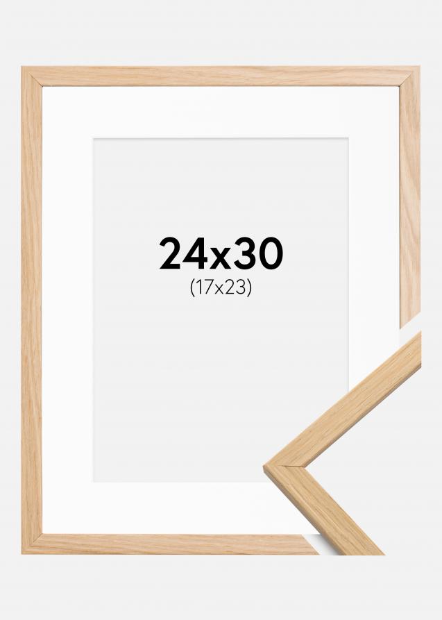 Cadre Edsbyn Chêne 24x30 cm - Passe-partout Blanc 18x24 cm