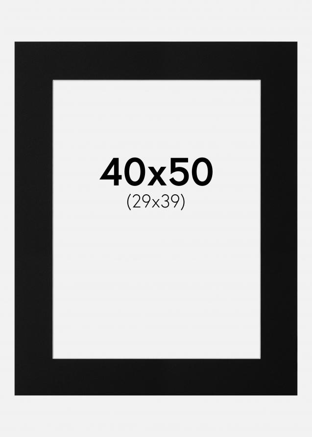 Passe-partout Noir Standard (noyau blanc) 40x50 cm (29x39)