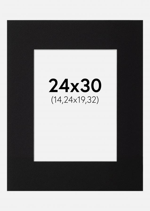 Passe-partout Noir Standard (noyau blanc) 24x30 cm (14,24x19,32)