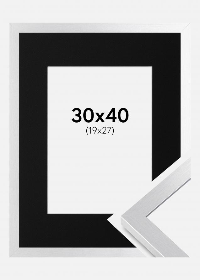 Cadre Selection Argent 30x40 cm - Passe-partout Noir 20x28 cm