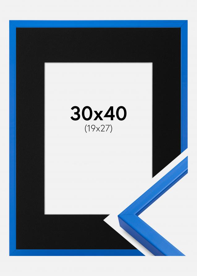 Cadre E-Line Bleu 30x40 cm - Passe-partout Noir 20x28 cm