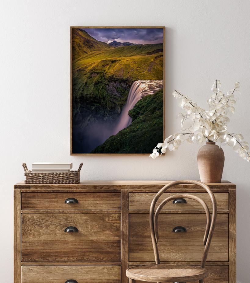 Waterfall On The Hill Poster