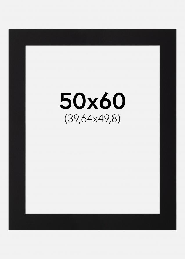 Passe-partout Noir Standard (noyau blanc) 50x60 cm (39,64x49,8)