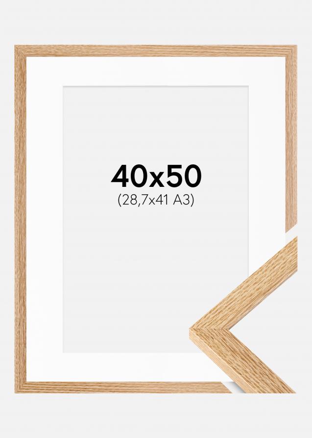 Cadre Selection Chêne 40x50 cm - Passe-partout Blanc 29,7x42 cm