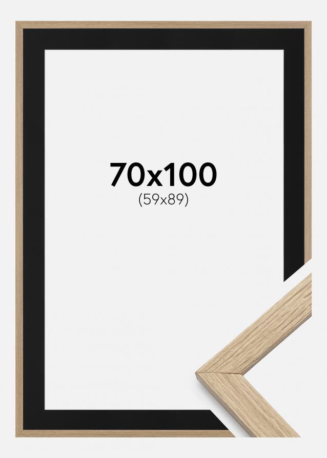 Cadre Stilren Chêne 70x100 cm - Passe-partout Noir 60x90 cm
