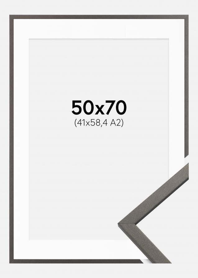 Cadre Edsbyn Graphite 50x70 cm - Passe-partout Blanc 42x59,4 cm