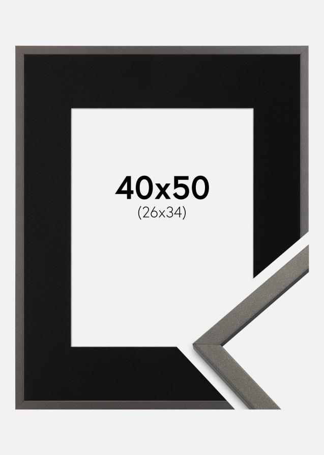 Cadre Edsbyn Graphite 40x50 cm - Passe-partout Noir 27x35 cm