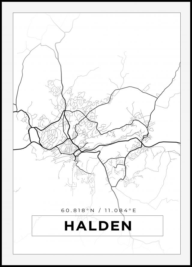 Map - Halden - White