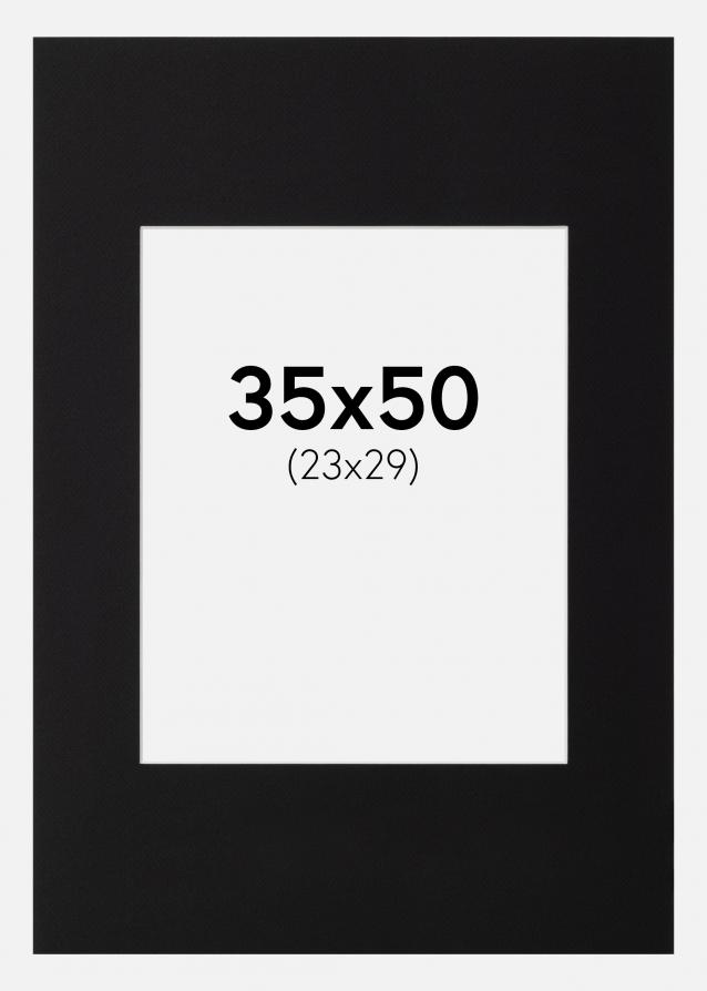 Passe-partout Noir Standard (noyau blanc) 35x50 cm (23x29)