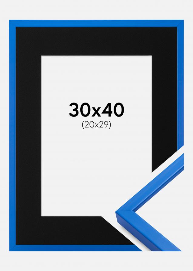 Cadre E-Line Bleu 30x40 cm - Passe-partout Noir 21x30 cm