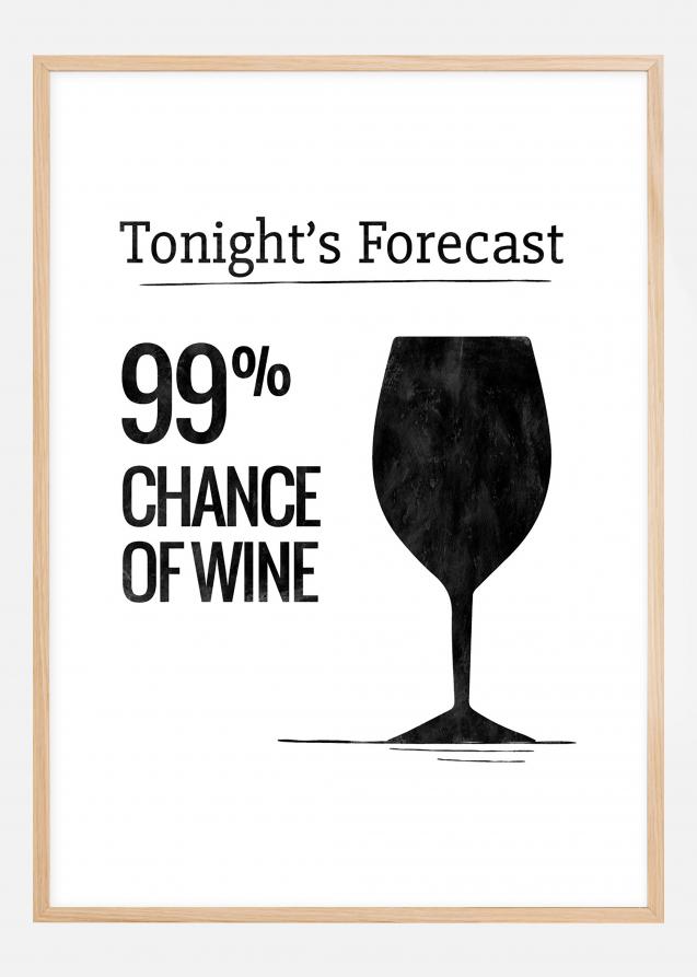 Tonights Forecast 99% Chance of Wine Poster