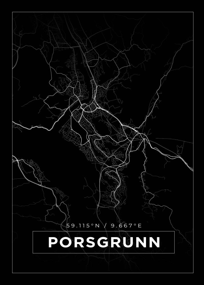 Map - Porsgrunn - Black