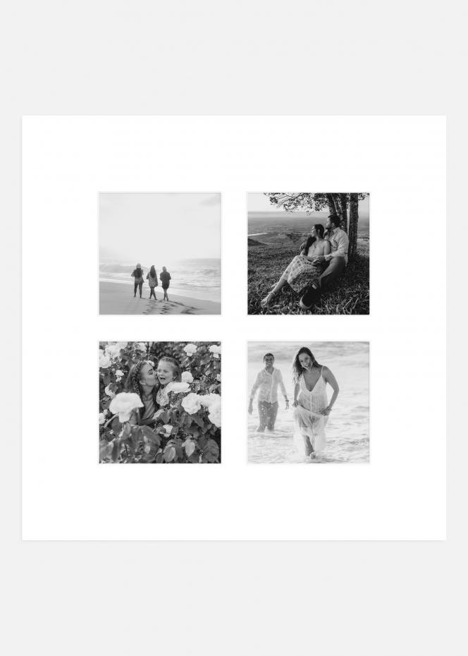 Passe-partout Blanc (noyau blanc) Collage 4 Bilder 40x40 cm