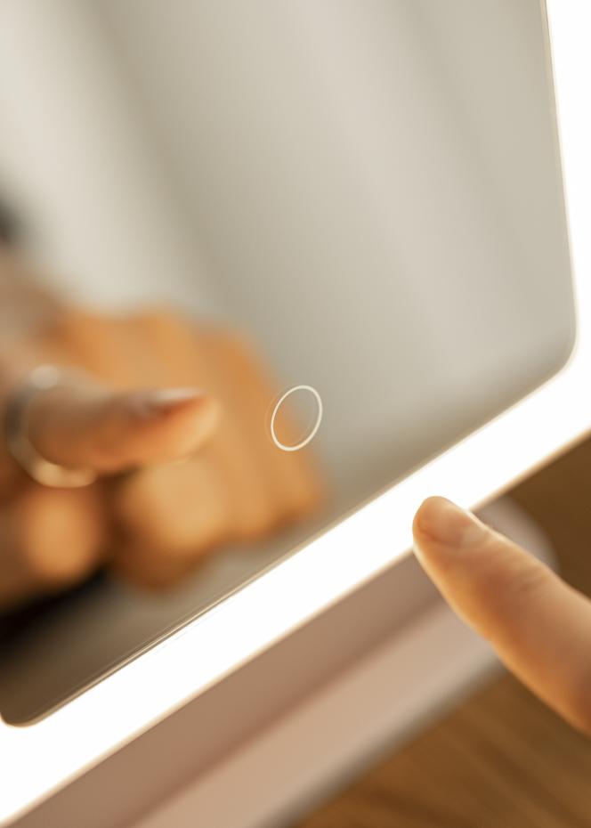 KAILA Miroir de maquillage LED Strip m. Haut-parleur Bluetooth Blanc 18x30 cm