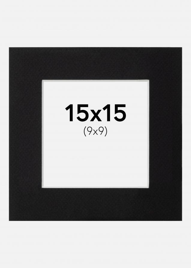 Passe-partout Noir Standard (noyau blanc) 15x15 cm (9x9)
