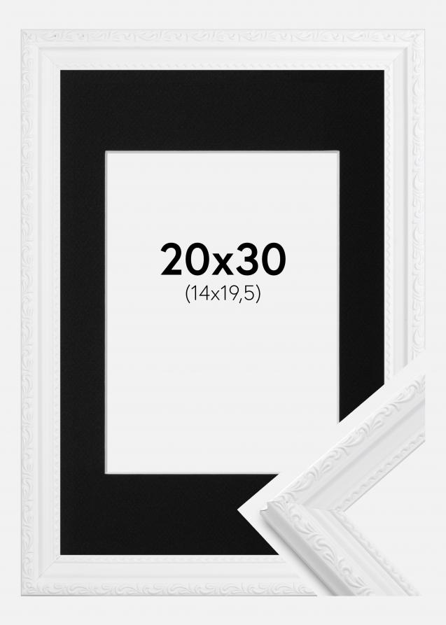 Cadre Abisko Blanc 20x30 cm - Passe-partout Noir 15x21 cm