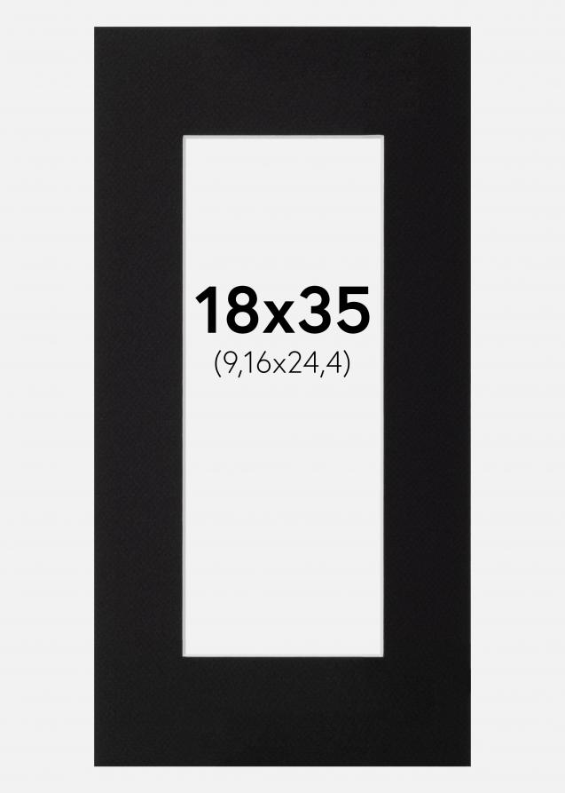 Passe-partout Noir Standard (noyau blanc) 18x35 cm (9,16x24,4)