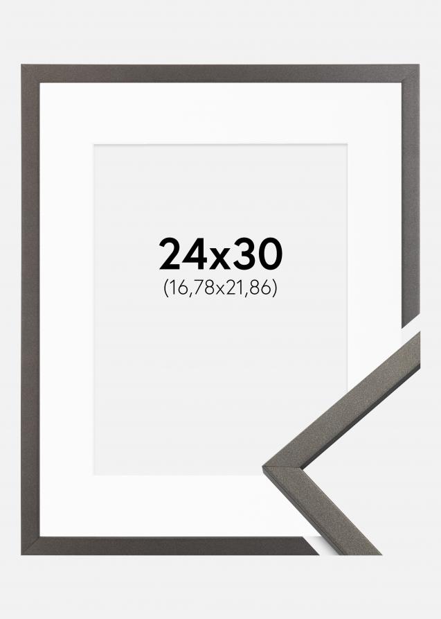Cadre Edsbyn Graphite 24x30 cm - Passe-partout Blanc 7x9 pouces