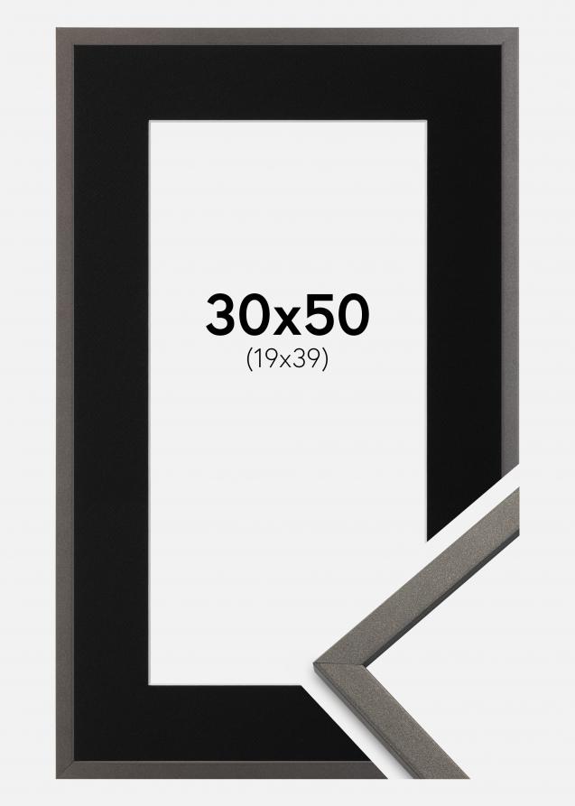 Cadre Edsbyn Graphite 30x50 cm - Passe-partout Noir 20x40 cm