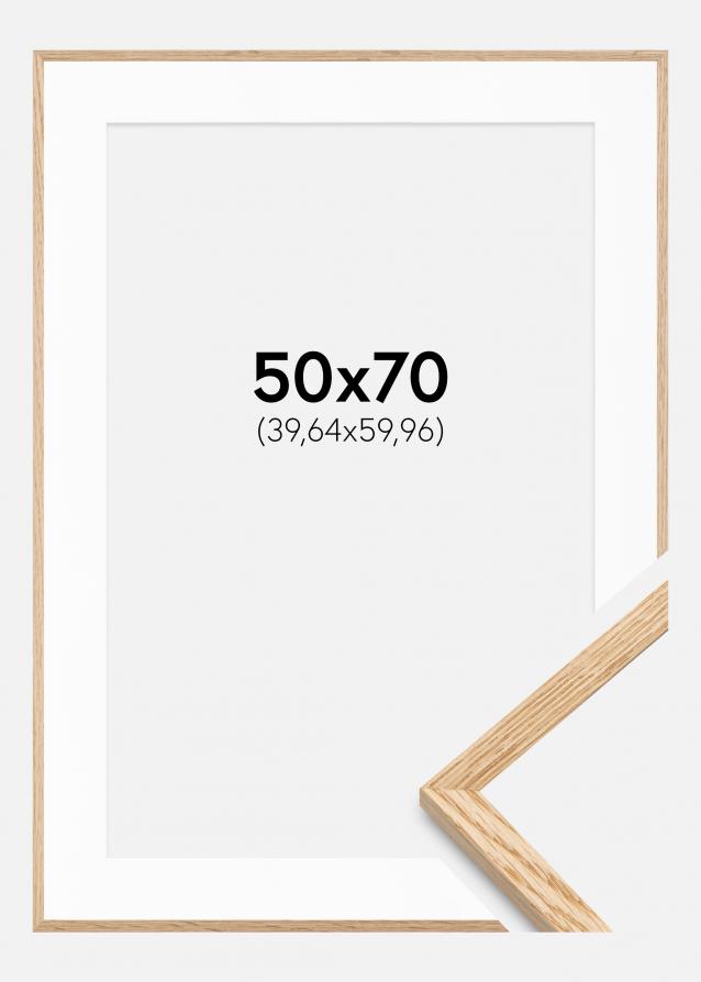 Cadre Mince Chêne 50x70 cm - Passe-partout Blanc 16x24 inches