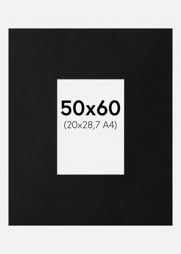 Passe-partout XXL Noir (noyau blanc) 50x60 cm (20x28,7)