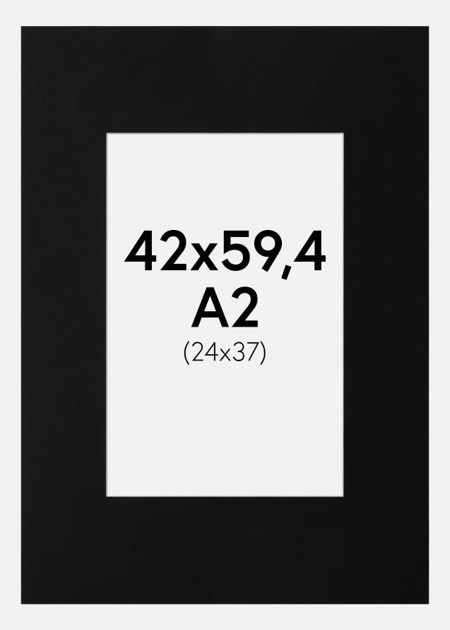 Passe-partout Noir Standard (noyau blanc) A2 42x59,4 cm (24x37)