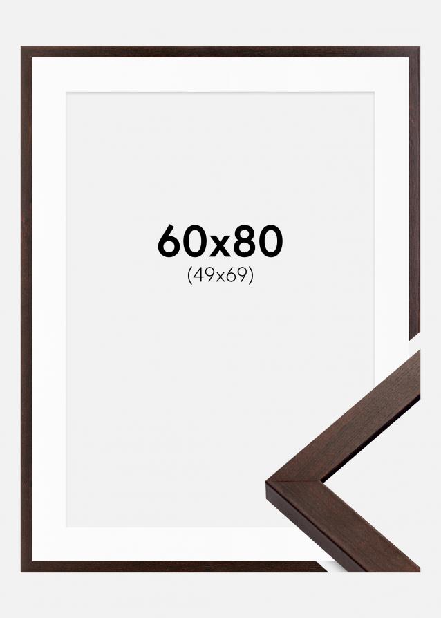 Cadre Selection Noyer 60x80 cm - Passe-partout Blanc 50x70 cm