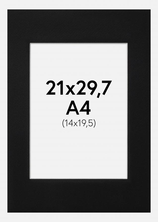 Passe-partout Noir Standard (noyau blanc) 21x29,7 cm (14x19,5)