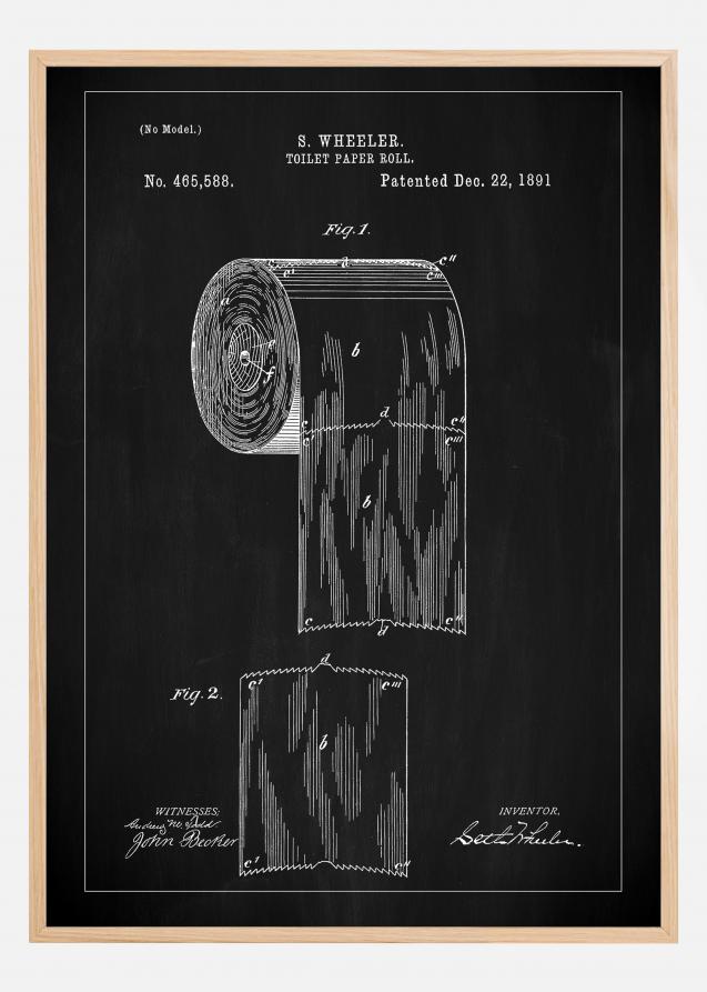 Patent Print - Toilet Paper Roll - Black Poster